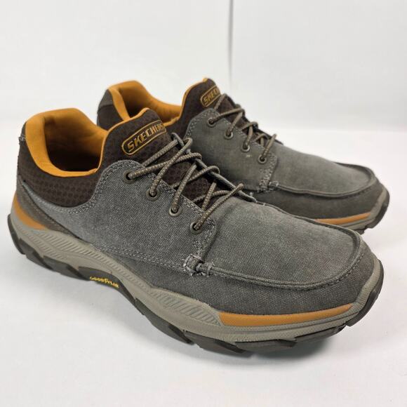 Skechers Men's Size 9 Relaxed Fit Respected Loleto Brown Canvas Shoes 204329 - Picture 1 of 10